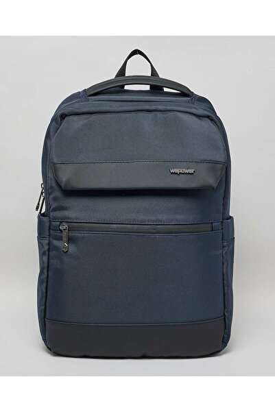 R&B حقيبة ظهر رجالية ألوان متباينة أزرق داكن، 30×48 سم