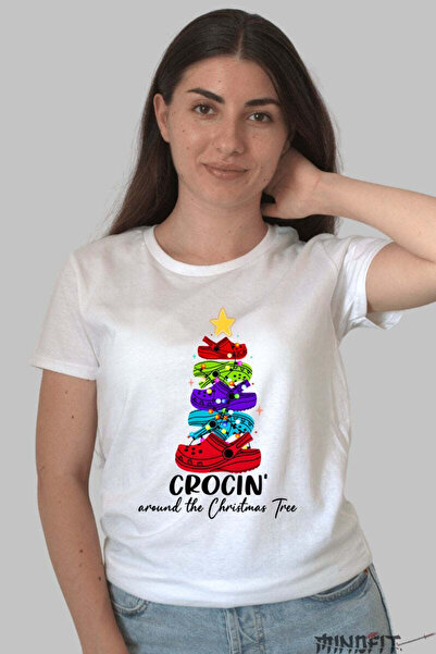 GILDAN Tricou De Craciun Brad Din Crocsi Colorati Dama