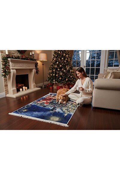PATRU ANOTIMPURI Christmas carpet, non-slip, Digital 3D, 60 X 110 CM