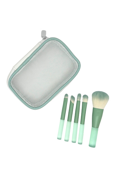 Forever Mini Boy 5’li Çantalı Seyahat Boy Makyaj Fırça Seti - Yeşil