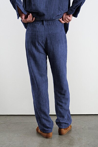 GIESTO Plied Velvet Dark Blue Pants
