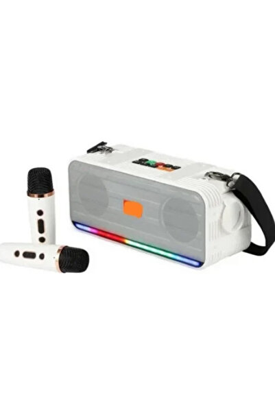 Mihai Wireless Bluetooth speaker with RGB LED lighting and 2 karaoke microphones Andowl Q YX9527