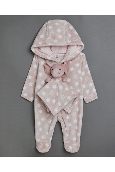 R&B Heart Patterned Hooded Sleepsuit