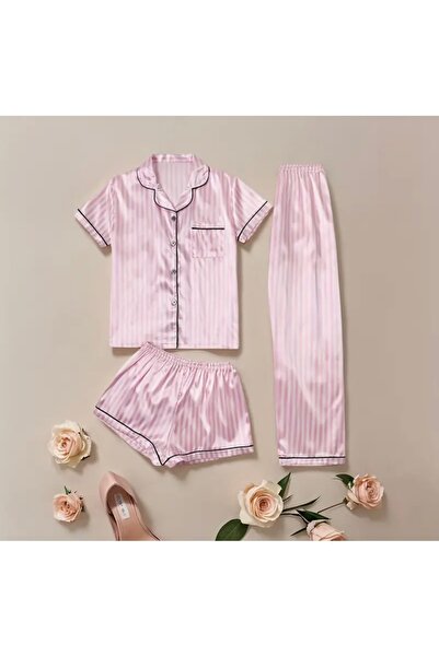 QUEENELA Three Satin Pajama Sets