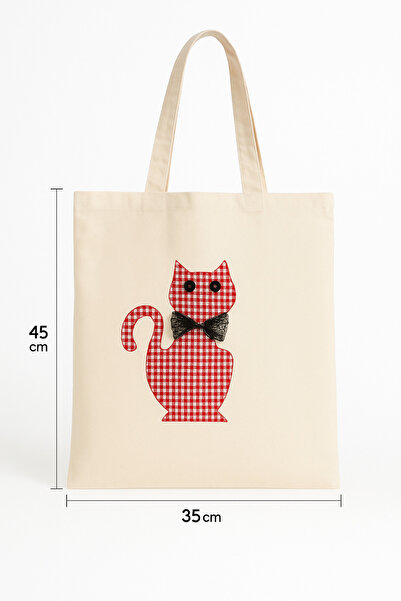 Attolya Cloth Bag, with Cat, Raw Fabric, Tote Bag, Cloth Bag, Bag, Shoulder Bag, Canvas Bag, Cat