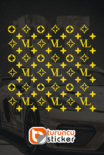 Turuncu Sticker ملصق مطلي بنمط VL مقاس 25 × 25 سم - ملصق للسيارة - المحرك - ا...