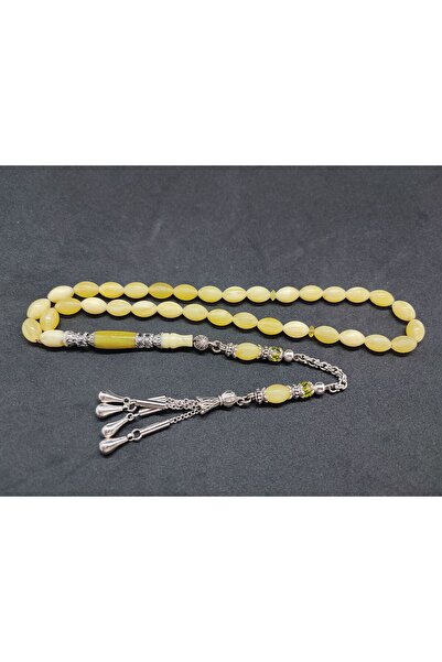 İskeçe Tesbih عمل شيفكت ألكان الفني، مطرز بالفضة على العنبر المضغوط، مع شهادة...