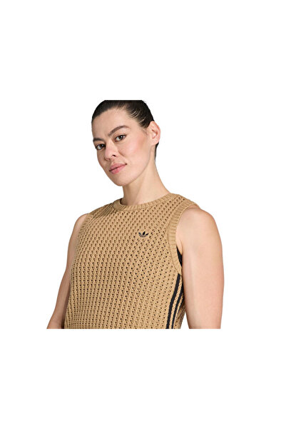 adidas Knitted Vest Women's Casual Vest Jw4994 Brown