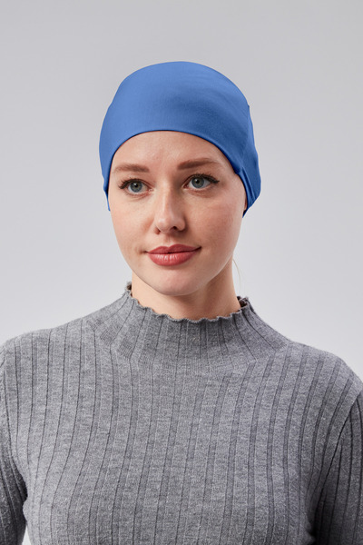 Sonbaharmoda Women's Hijab Lycra Combed Cotton Seamless Non-Slip Plain Laced Bonnet