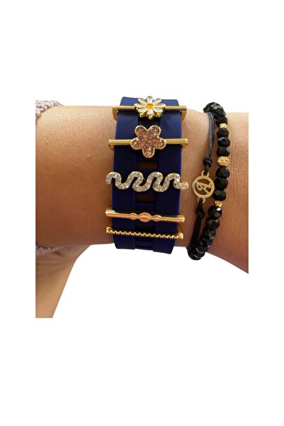 Gtech Set of 5 Charms for Garmin Forerunner 645 strap, metal, Model 5, Elegant design, Gold