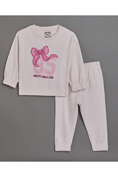 R&B Pink Girl's Printed Clothing Set