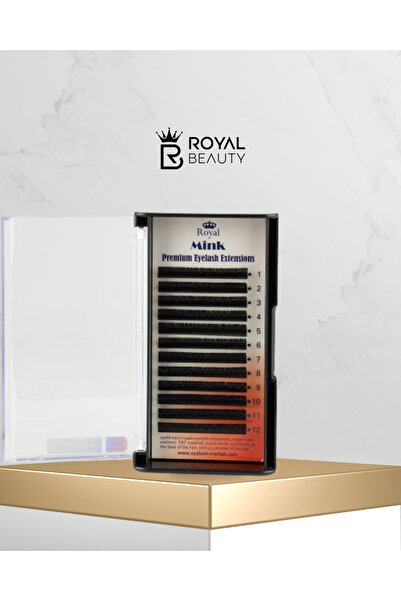 Royal Premium Mink Eyelash Extensions, M Curvature, Length 12 mm, Thickness 0.12 mm