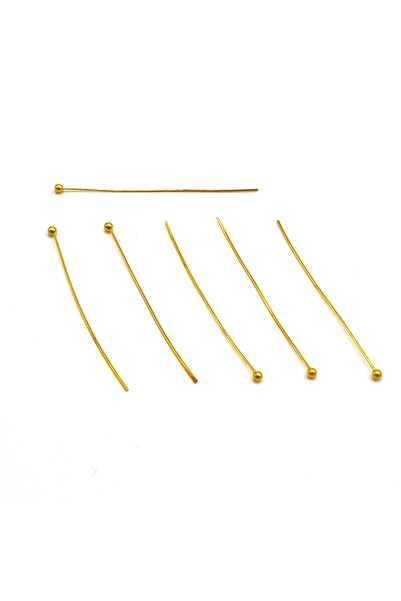 yfhobi 30 Adet - 40 mm Sarı Kaplama Top Başlı Düz Takı Çivisi, Bijuteri Top B...