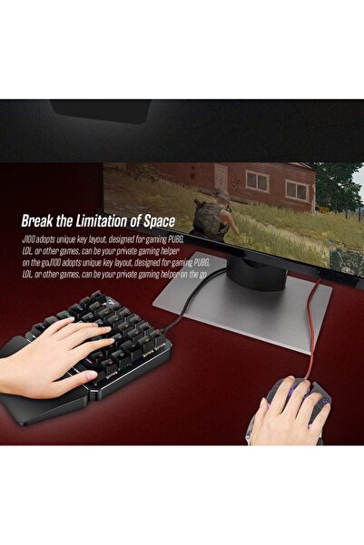 HXSJ - J100 Gaming Keyboard 35 Keys Mini USB Wired Blue Switch Gaming Keyboard