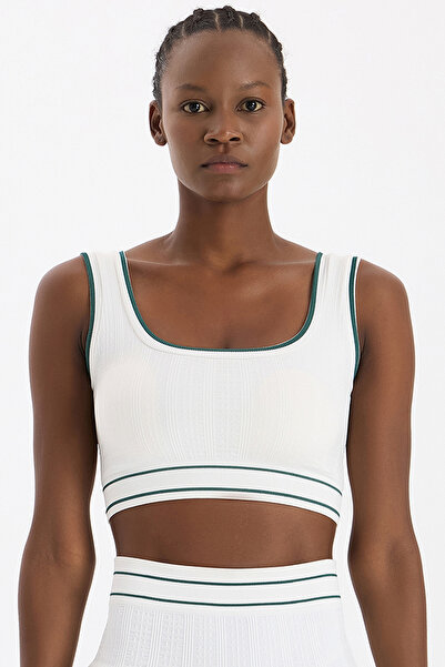 COMEUP Stripe Striped Sports Bra Off-White