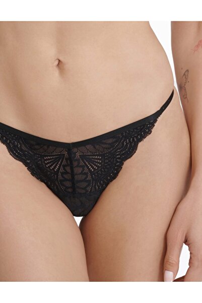 ESOTIQ Chiloți tanga sexy pentru femei, cu design triunghiular, dantelă florală, cu șir lateral | Isabelle