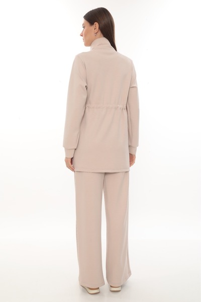 zitex Modal Fabric Tracksuit Set with Drawstring Waist, Zipper and Snap Fasteners