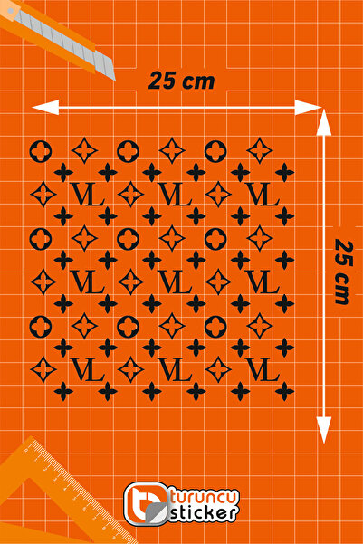 Turuncu Sticker Vl Pattern Coating Sticker Label 25X25 cm - Vehicle - Engine - Laptop - Helmet Sticker