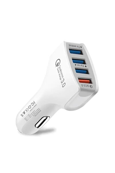 Stone Car Fast Charging USB Charger for Smartphone, 4x USB Ports, White, Stone®