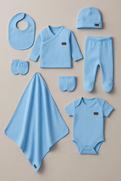 dinamik çocuk Baby Girl Baby Boy Organic 100% Cotton 7-Piece Newborn Hospital Discharge Set (Including Blanket)