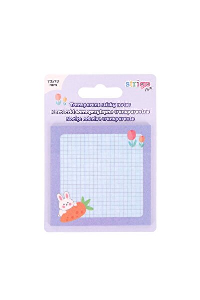 Strigo Notite adezive transparente 73x73 mm, 50 file, mov pastel