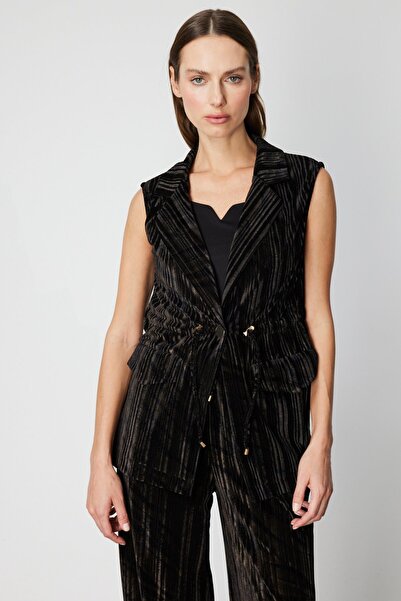 ON Vestă cu un singur nasture cu textura catifea