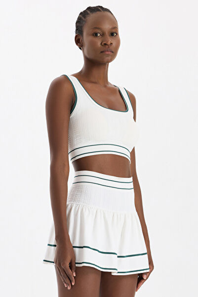 COMEUP Stripe Striped Sports Bra Off-White