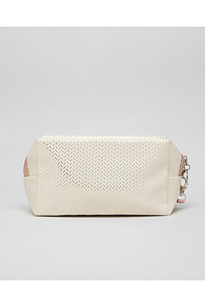 R&B Beige Women's Patterned Cosmetic Pouch