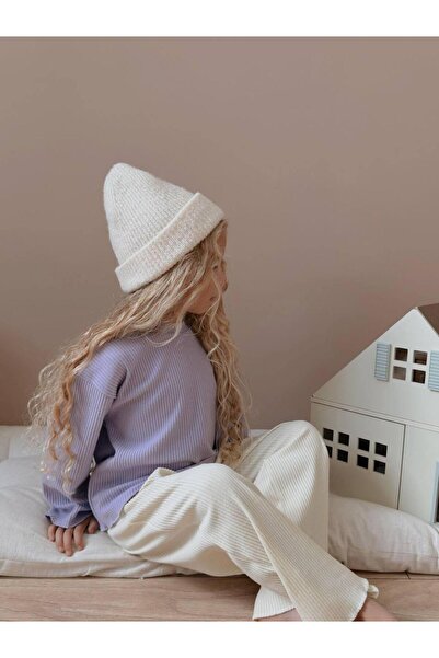 RAPAPA Girl's Ribbed Top & Palazzo Pants Sets – Lilac Oversized Model 1411