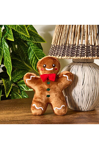 Evidea Soft Kurabiye Adam Figürlü Yastık - Kahverengi - 20 cm