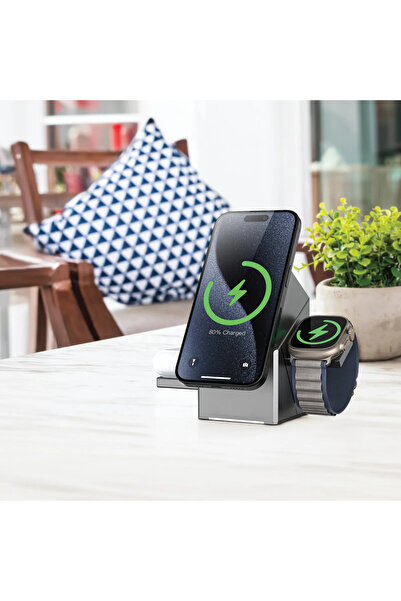 Green Lion Power Trio 3-in-1 Wireless Charger - Gray