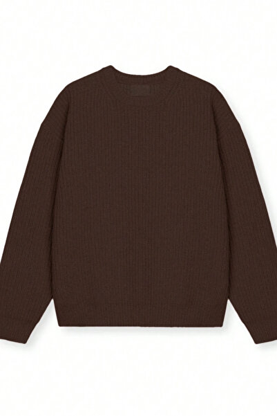 Tarz Cool Men's Brown Regular Fit Crew Neck Knitted Sweater