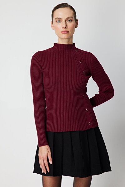 ON Corded Fabric Knitwear Sweater with Ornamental Buttons