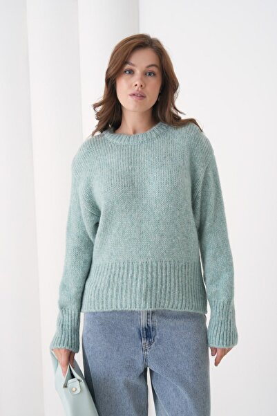 Miss Allos Women's Crew Neck Long Sleeve Knitwear Sweater