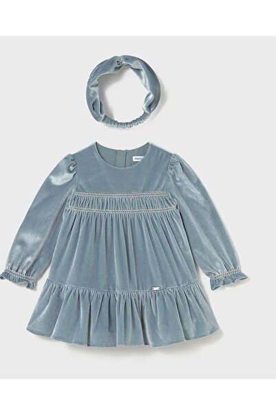 MAYORAL Blue Bell velvet dress