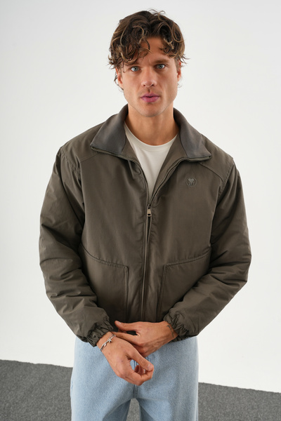 No Way Erkek Regular Fit Çift cepli Nakışlı Bomber Mont