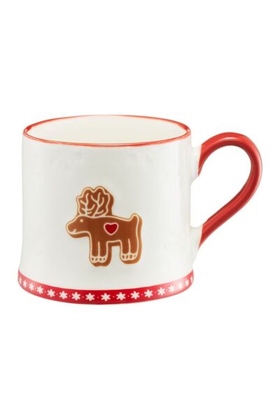 Ambition Cookies mug, deer pattern, porcelain, 300 ml, White/Multicolor