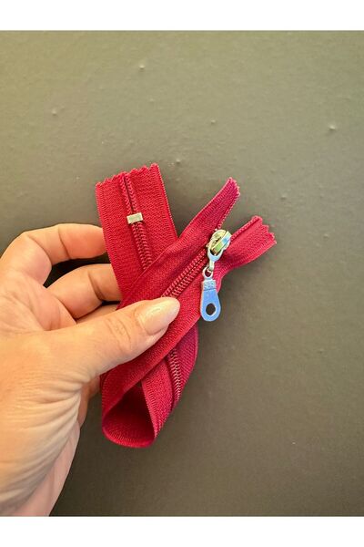 Gönülden Tasarım Fermoar roșu cu dinți 30X3 CM