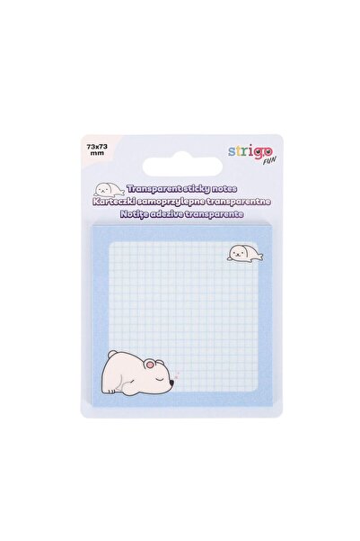 Strigo Notite adezive transparente 73x73 mm, 50 file, albastru pastel