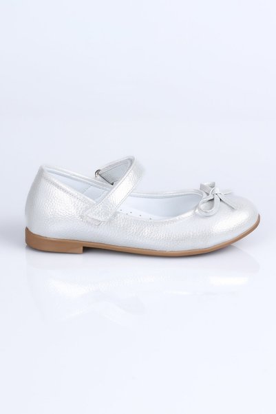 Sibel K.1181 Velcro Ballerina Shoes P.-Silver - 29