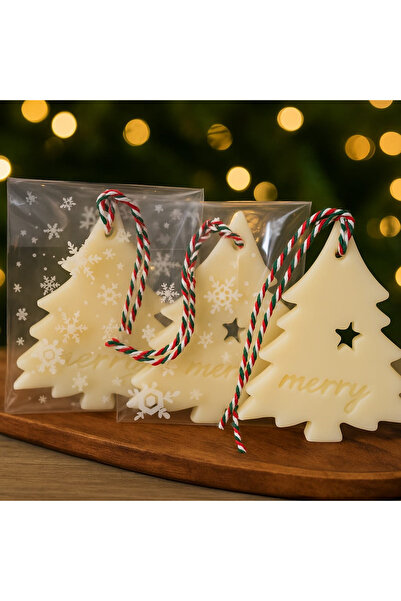 Handmade Set Odorizant din Ceară în Formă de Brad, cu Aromă de Turtă Dulce (3 buc.)