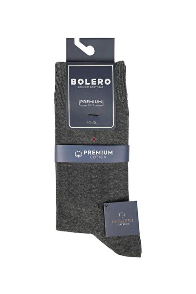 Bolero Erkek Premium Dikişsiz Pamuk Çorap Antrasit Küçük Baklava Desen