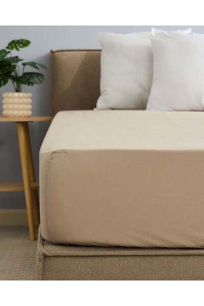REDTAG Beige Fitted Sheet (King Size)