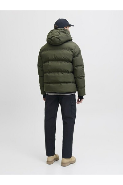 Jack & Jones Men's Green Jcofusion Puffer Jacket Coat 12285919-Grapeleaf