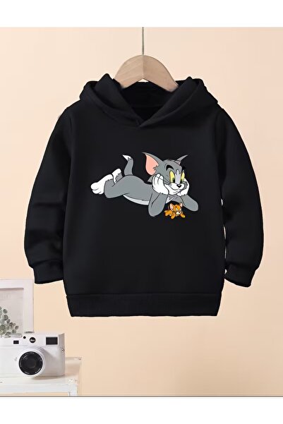 oneagılyazı Hanorac Tom și Jerry B cu imprimeu Chic K cu glugă pentru copii