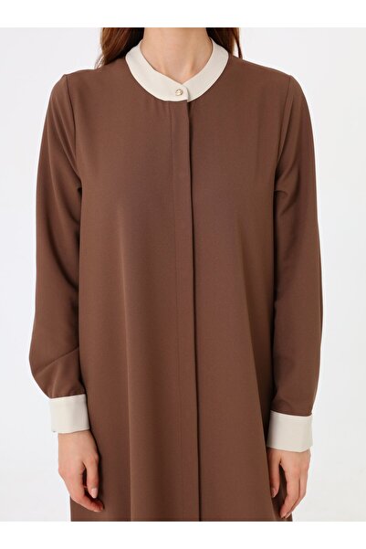 Refka Καπέλο/παλτό με κρυφή λεπτομέρεια από ύφασμα κρεπ - Bitter Brown - Stone -