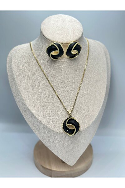 MyladyAccessoriess Siyah Mat Plaka Set Takı (Çelik)