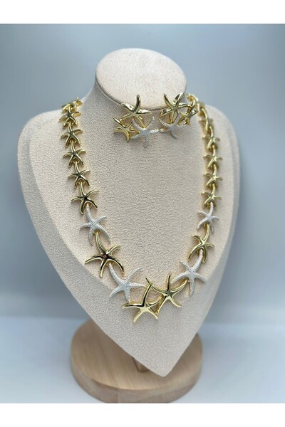 MyladyAccessoriess 14K Altın Kaplama Deniz Yıldızı Set Takı