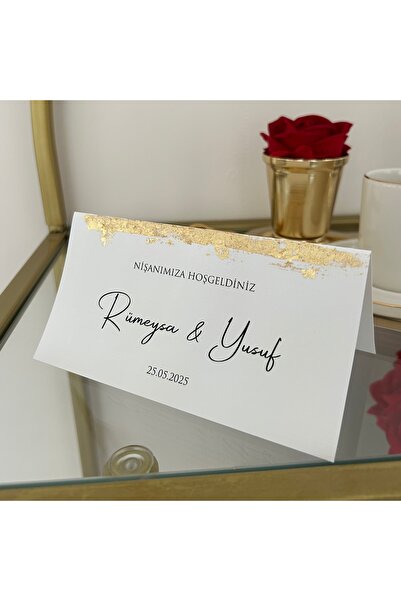 aysdesignnn Gold detaylı masa kartı 10 adet