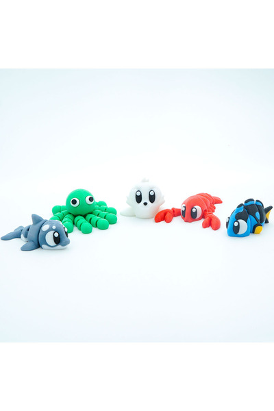 OEM Set of 5 Articulated Mini Figures, 3D, Flexi Minizz, V4